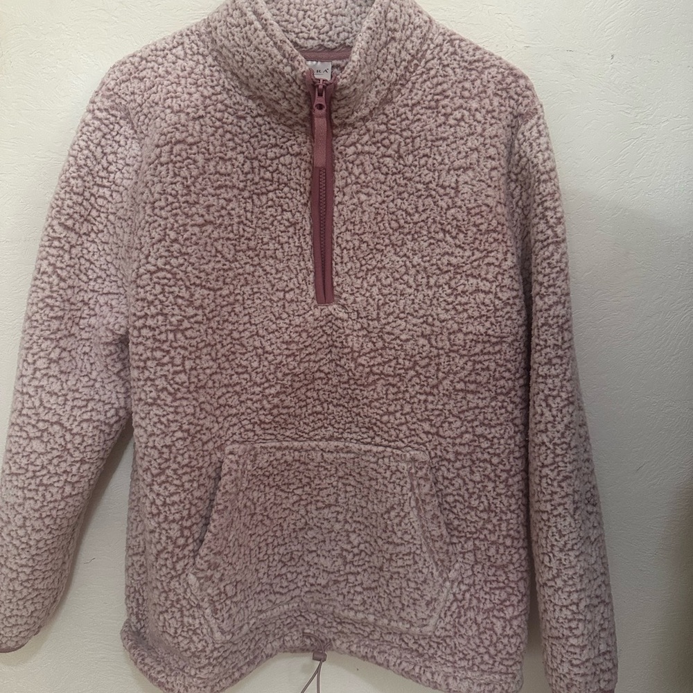 Cozy Pink Sherpa Pullover Sweater